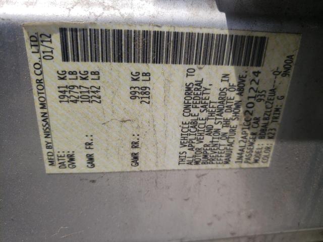 Photo 10 from auction – 2012 NISSAN ALTIMA BAS with VIN 1N4AL2AP1CC201224