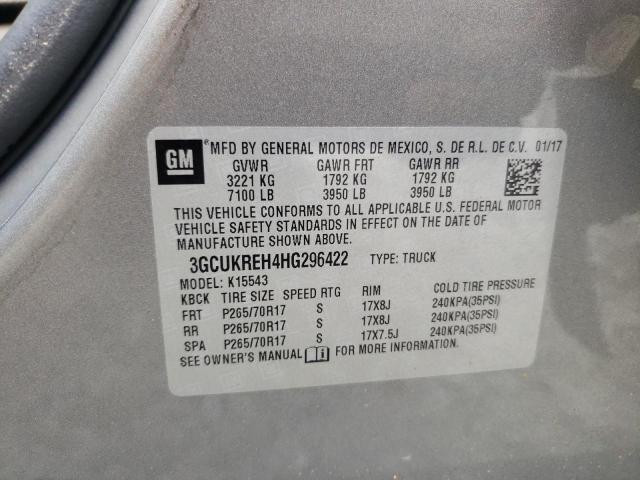 Photo 10 from auction – 2017 CHEVROLET SILVERADO with VIN 3GCUKREH4HG296422