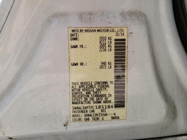 Photo 10 from auction – 2015 NISSAN ALTIMA 2.5 with VIN 1N4AL3AP7FC185184