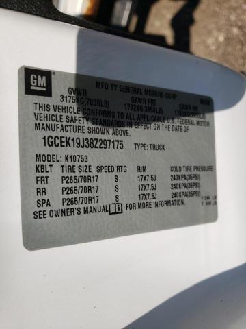 Photo 10 from auction – 2008 CHEVROLET SILVERADO with VIN 1GCEK19J38Z297175