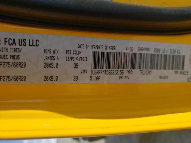 Photo 10 from auction – 2016 DODGE 1500 with VIN 1C6RR7MT5GS313156