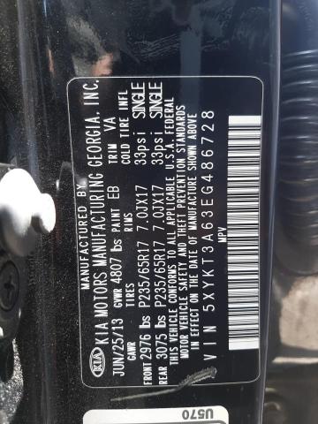 Photo 10 from auction – 2014 KIA SORENTO LX with VIN 5XYKT3A63EG486728