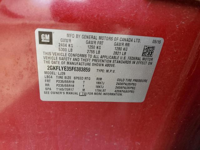 Photo 10 from auction – 2015 GMC TERRAIN SL with VIN 2GKFLYE35F6383859