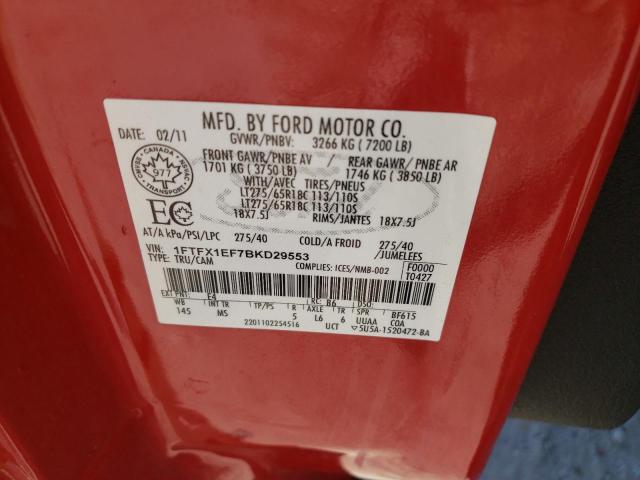 Photo 10 from auction – 2011 FORD F150 SUPER with VIN 1FTFX1EF7BKD29553