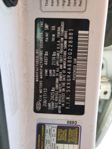 Photo 10 from auction – 2013 KIA OPTIMA SX with VIN 5XXGR4A68DG228881