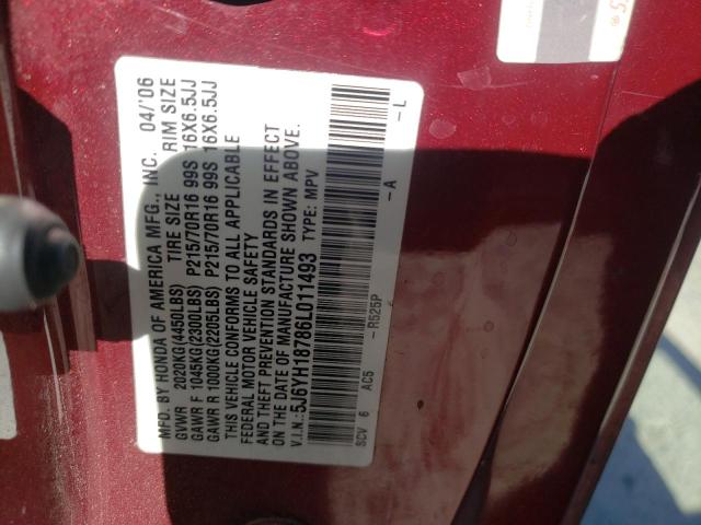 Photo 10 from auction – 2006 HONDA ELEMENT EX with VIN 5J6YH18786L011493
