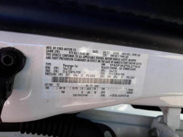 Photo 10 from auction – 2017 FORD FOCUS SE with VIN 1FADP3K27HL271635
