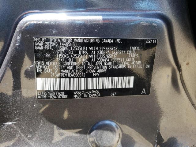 Photo 10 from auction – 2014 TOYOTA RAV4 XLE with VIN 2T3WFREV1EW090912