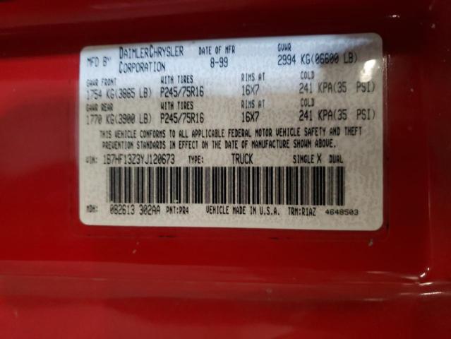 Photo 10 from auction – 2000 DODGE RAM 1500 with VIN 1B7HF13Z3YJ120673