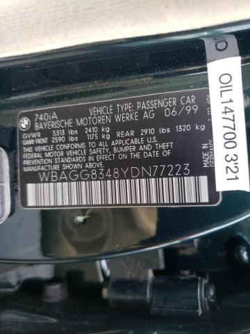 Photo 10 from auction – 2000 BMW 740 I AUTO with VIN WBAGG8348YDN77223