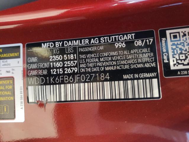 Photo 10 from auction – 2018 MERCEDES-BENZ E 400 with VIN WDD1K6FB6JF027184
