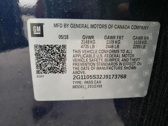 Photo 10 from auction – 2018 CHEVROLET IMPALA LT with VIN 2G1105S32J9173768