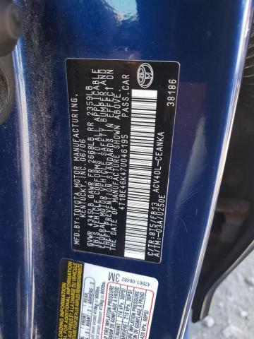 Photo 10 from auction – 2007 TOYOTA CAMRY CE with VIN 4T1BE46K47U046195