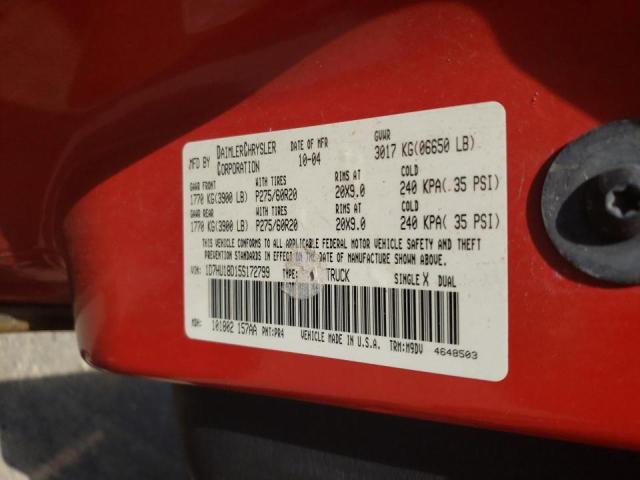 Photo 10 from auction – 2005 DODGE RAM 1500 S with VIN 1D7HU18D15S172799