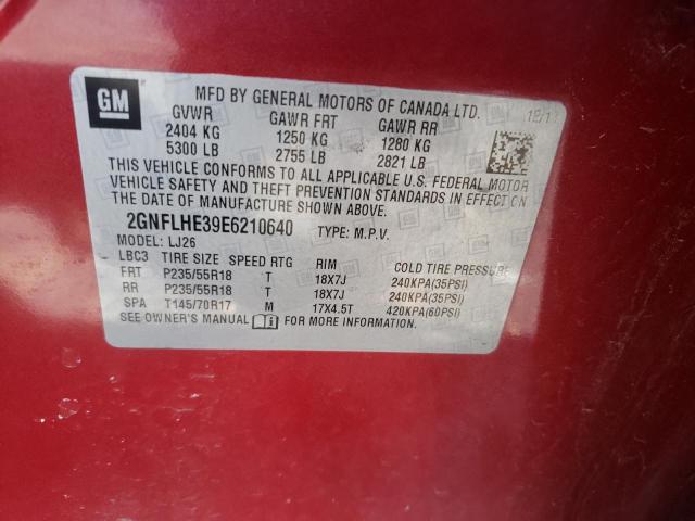 Photo 10 from auction – 2014 CHEVROLET EQUINOX LT with VIN 2GNFLHE39E6210640