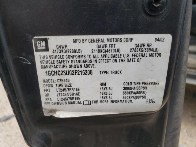 Photo 10 from auction – 2002 CHEVROLET SILVERADO with VIN 1GCHC23U02F216208