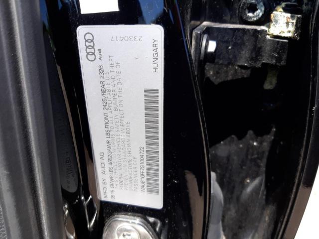 Photo 10 from auction – 2016 AUDI S3 PREMIUM with VIN WAUB1GFF7G1004722