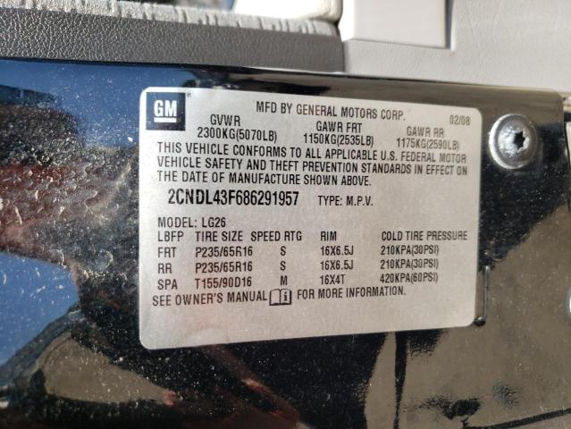 Photo 10 from auction – 2008 CHEVROLET EQUINOX LT with VIN 2CNDL43F686291957