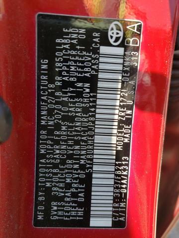 Photo 10 from auction – 2018 TOYOTA COROLLA L with VIN 5YFBURHE0JP814111