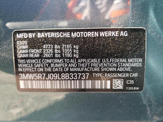 Photo 10 from auction – 2020 BMW 330XI with VIN 3MW5R7J09L8B33737