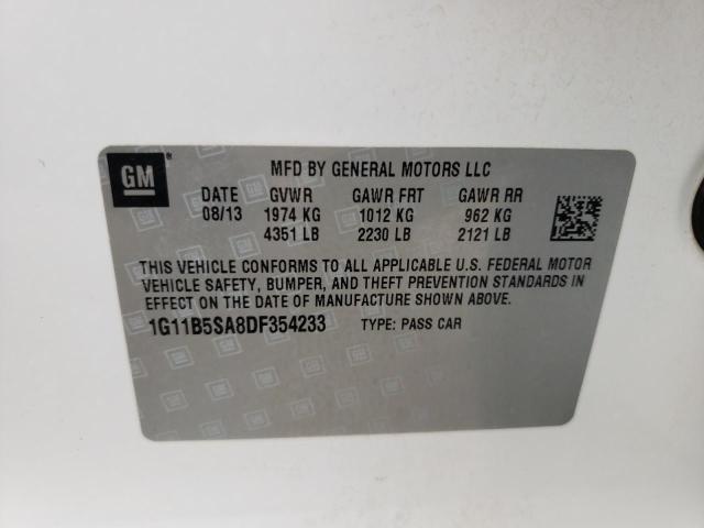 Photo 10 from auction – 2013 CHEVROLET MALIBU LS with VIN 1G11B5SA8DF354233