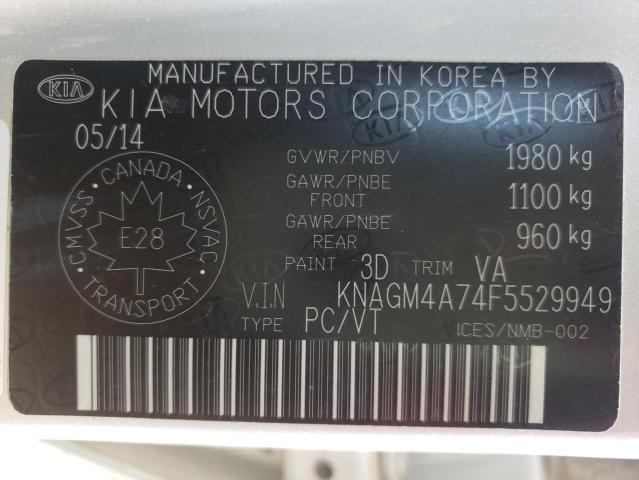 Photo 10 from auction – 2015 KIA OPTIMA LX with VIN KNAGM4A74F5529949