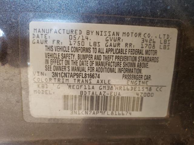 Photo 10 from auction – 2015 NISSAN VERSA S with VIN 3N1CN7AP9FL816674