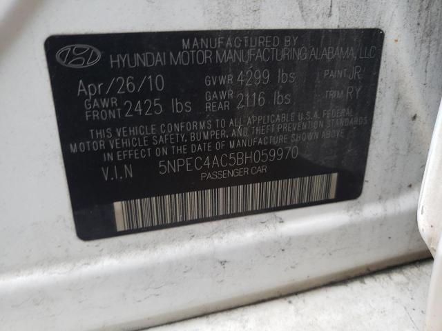 Photo 10 from auction – 2011 HYUNDAI SONATA SE with VIN 5NPEC4AC5BH059970