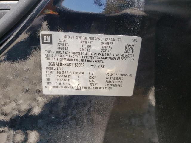 Photo 10 from auction – 2012 CHEVROLET EQUINOX LS with VIN 2GNALBEK4C1168063