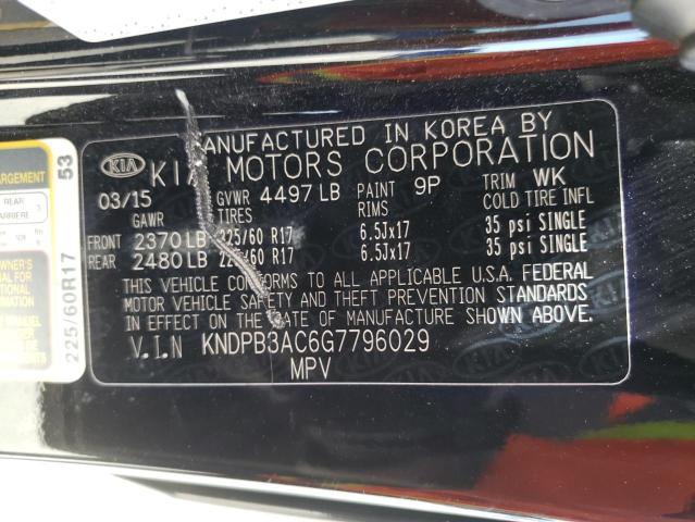 Photo 10 from auction – 2016 KIA SPORTAGE L with VIN KNDPB3AC6G7796029