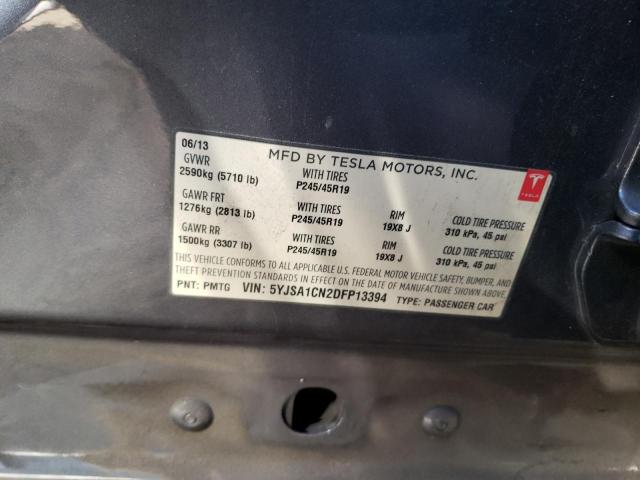 Photo 10 from auction – 2013 TESLA MODEL S with VIN 5YJSA1CN2DFP13394