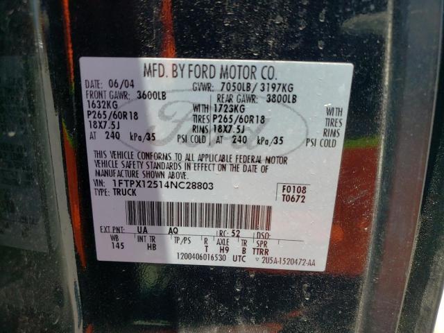 Photo 10 from auction – 2004 FORD F150 with VIN 1FTPX12514NC28803