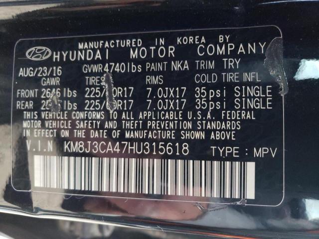 Photo 10 from auction – 2017 HYUNDAI TUCSON LIM with VIN KM8J3CA47HU315618