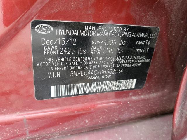 Photo 10 from auction – 2013 HYUNDAI SONATA SE with VIN 5NPEC4AC7DH662034