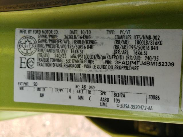 Photo 10 from auction – 2011 FORD FIESTA SES with VIN 3FADP4FJ4BM152339