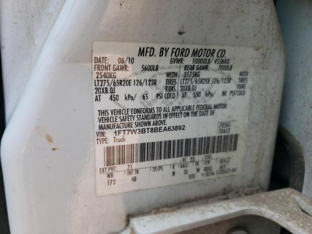 Photo 10 from auction – 2011 FORD F350 SUPER with VIN 1FT7W3BT8BEA63892