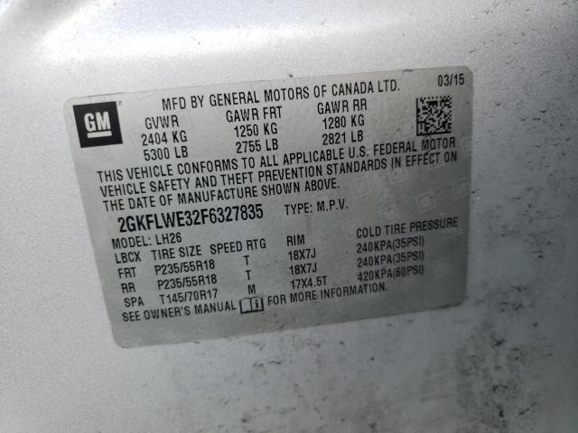 Photo 10 from auction – 2015 GMC TERRAIN SL with VIN 2GKFLWE32F6327835