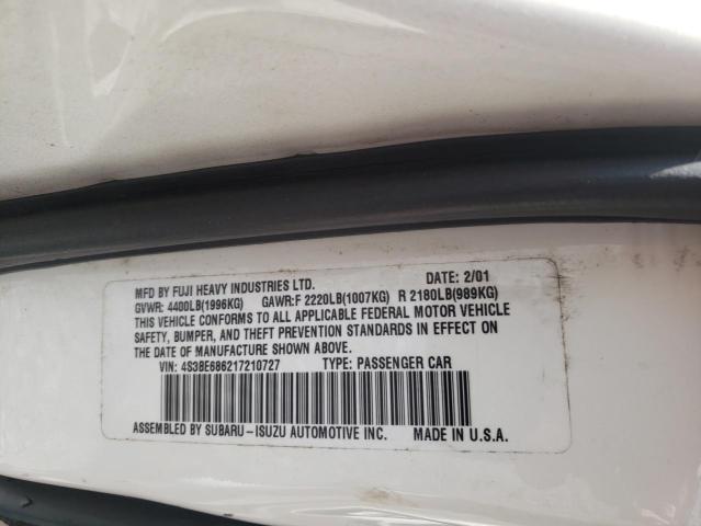 Photo 10 from auction – 2001 SUBARU LEGACY OUT with VIN 4S3BE686217210727