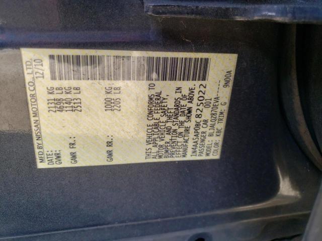 Photo 10 from auction – 2011 NISSAN MAXIMA S with VIN 1N4AA5AP0BC825022