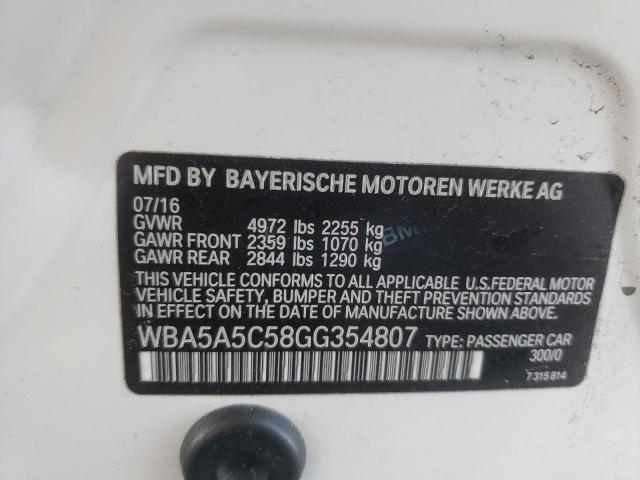 Photo 10 from auction – 2016 BMW 528 I with VIN WBA5A5C58GG354807
