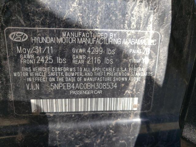 Photo 10 from auction – 2011 HYUNDAI SONATA GLS with VIN 5NPEB4AC0BH308534