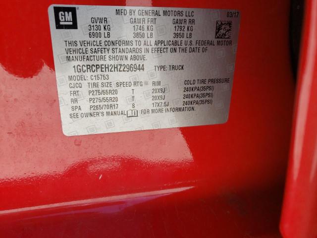 Photo 10 from auction – 2017 CHEVROLET SILVERADO with VIN 1GCRCPEH2HZ296944