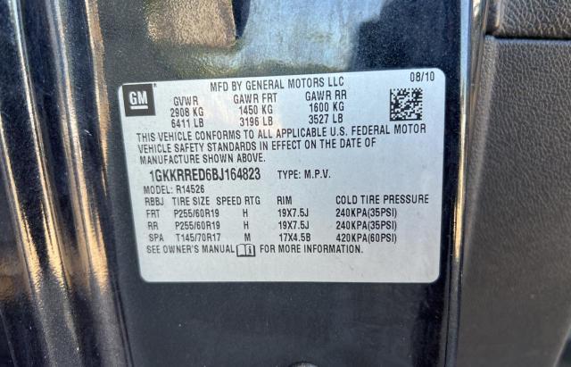 Photo 10 from auction – 2011 GMC ACADIA SLT with VIN 1GKKRRED6BJ164823