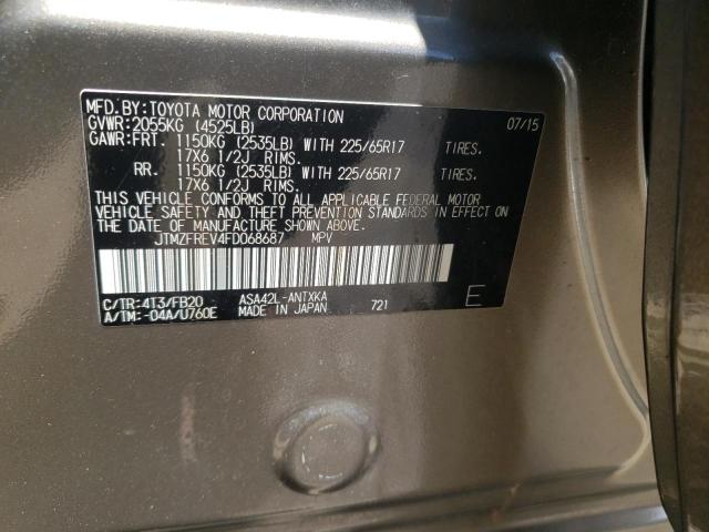 Photo 10 from auction – 2015 TOYOTA RAV4 LE with VIN JTMZFREV4FD068687