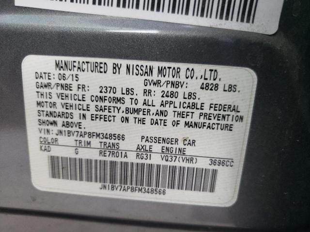 Photo 10 from auction – 2015 INFINITI Q50 BASE with VIN JN1BV7AP8FM348566