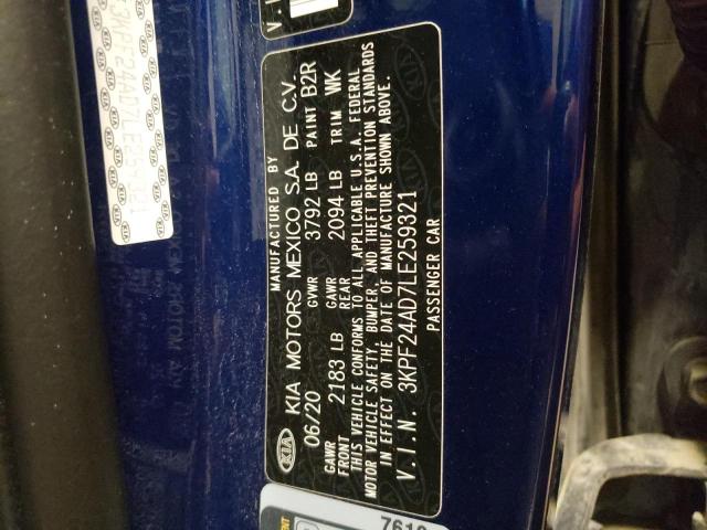 Photo 10 from auction – 2020 KIA FORTE FE with VIN 3KPF24AD7LE259321