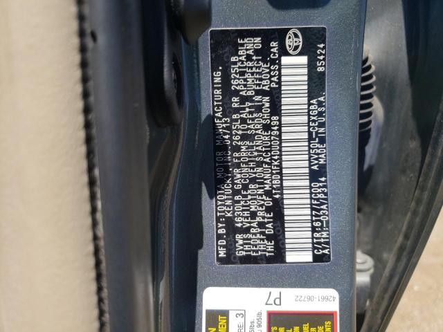 Photo 10 from auction – 2013 TOYOTA CAMRY HYBR with VIN 4T1BD1FK4DU079498