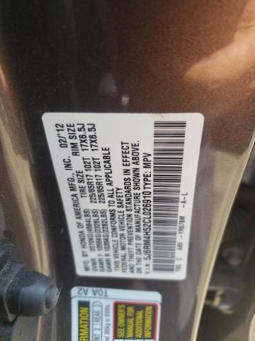 Photo 10 from auction – 2012 HONDA CR-V EX with VIN 5J6RM4H52CL026910