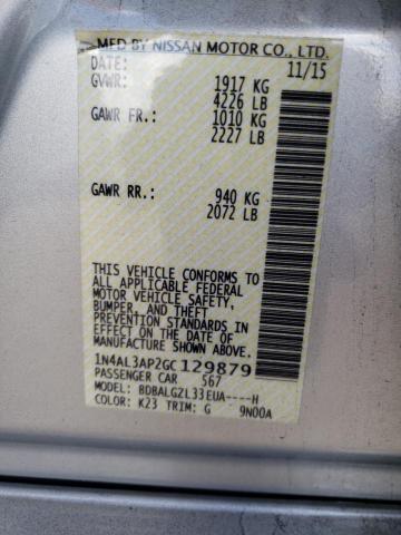 Photo 10 from auction – 2016 NISSAN ALTIMA 2.5 with VIN 1N4AL3AP2GC129879