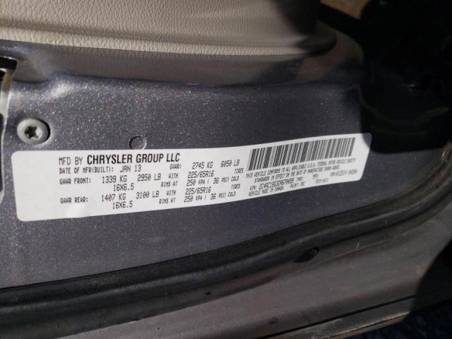 Photo 10 from auction – 2013 CHRYSLER TOWN & COU with VIN 2C4RC1BG3DR670099